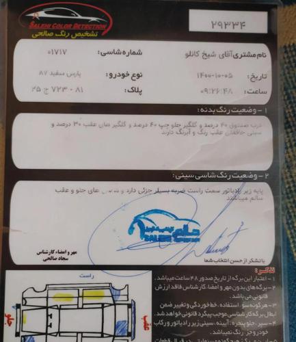 پژو پارس ساده، مدل ۱۳۸۷